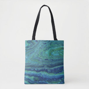 Wabash 3 Cool Blue Green Abstract Tote Tasche