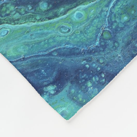 Wabash 3 Cool Blue Green Abstrakt Blanko Fleecedecke (Ecke)