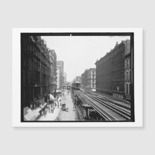 Wabash Ave., N. von Adams St., Chicago Vintag Magnetkarte