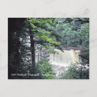 Wabash River Waterfall Indiana Schöne 1980er Jahre Postkarte