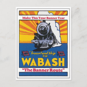 Wabash The Banner Route Eisenbahnplakat Postkarte