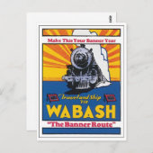 Wabash The Banner Route Railposter Postkarte (Vorne/Hinten)