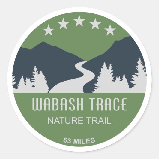 Wabash Trace Nature Trail Runder Aufkleber (Vorderseite)