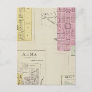 Wabaunsee, Newbury, Alma, Bismark, Kansas Postkarte
