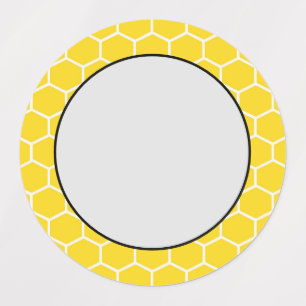 Waben Geometrisch Weiße Linien Hummel Etiketten
