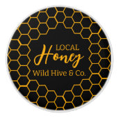 Waben – schwarzer oder weißer Hintergrund Keramikknauf (Vorderseite)