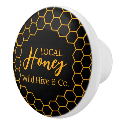 Waben – schwarzer oder weißer Hintergrund Keramikknauf (Rechts)