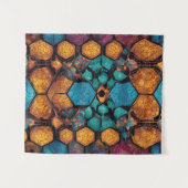 Wabendesign inspiriert wandteppich (Vorderseite (Horizontal))