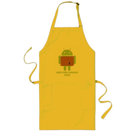 Wabengedanken im Inneren (Android Bug Droid Bee) Lange Schürze (Vorne)