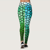 Wabengrün und Weiß Leggings (Rückseite)