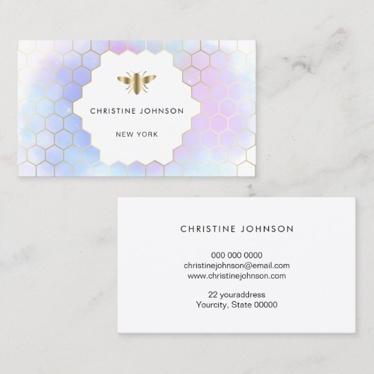 Wabenhexagonen auf lila Wolke Visitenkarte (Vorne/Hinten)