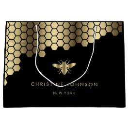 Wabenkrauben Imitate Goldfolie Bienendesign Große Geschenktüte