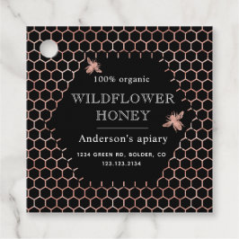 Wabenkraut-Rose, goldfarben, monogramm Geschenkanhänger