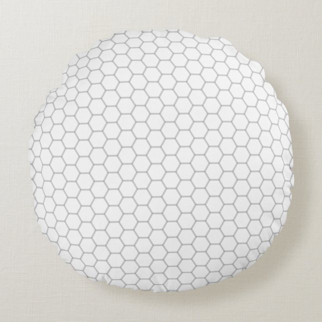 Wabenmuster Hexagon-Design Rundes Kissen (Vorderseite)