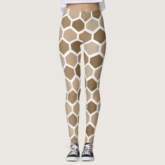 Wabenmuster im Sand Leggings (Vorderseite)