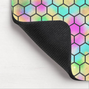 Wabenmuster in 80er-Farben Mousepad