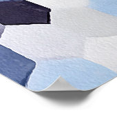 Wabenmuster in blauen Tönen Poster (Ecke)