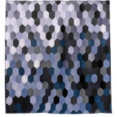 Wabenmuster in den Farben Grau und Blau Duschvorhang (Vorderseite)