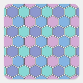 Wabenmuster Pastellfarben Quadratischer Aufkleber