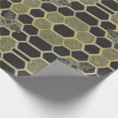 Wabenpapier für Honigwaben und Bienen Geschenkpapier (Ecke)