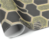 Wabenpapier für Honigwaben und Bienen Geschenkpapier (Rolleneckpunkt)