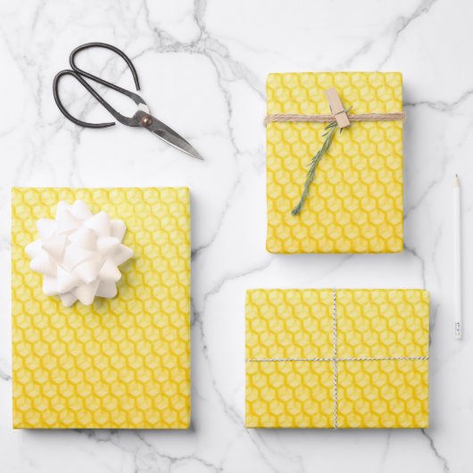 Wabenpapier Geschenkpapier Set (Vorderseite)