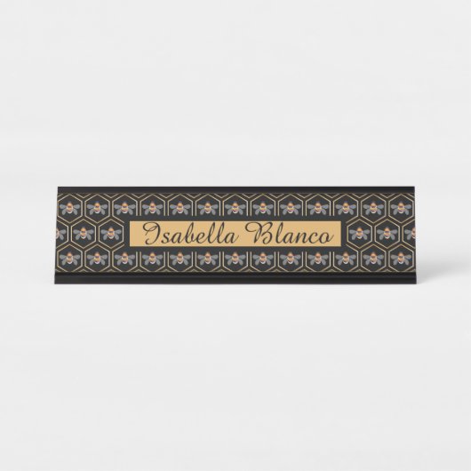 Wabenrüben und Bienen Schreibtischnamensplakette (Vorderseite )