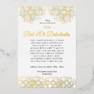 Wabenstruktur Corporate Elegance Gold Geometrisch Folien Feiertagskarte