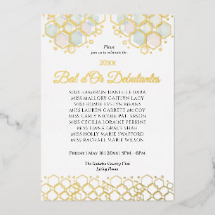 Wabenstruktur Firmen Eleganz Gold Geometrisch Folien Feiertagskarte