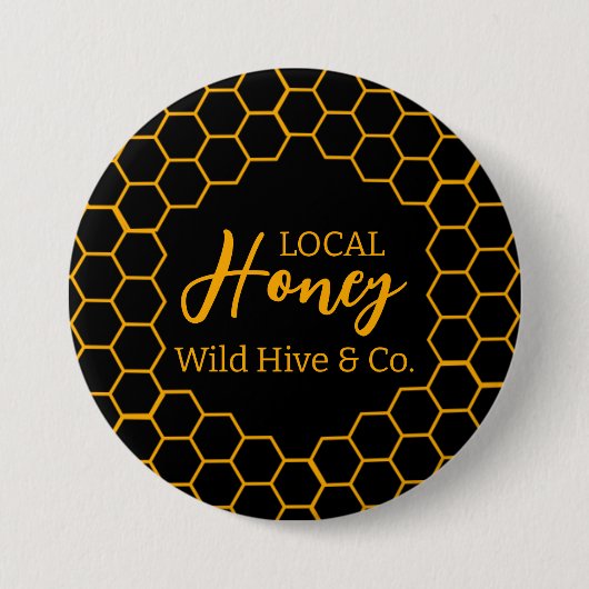 Wabenstruktur – Schwarzer oder Weißer Hintergrund Button (Vorderseite)