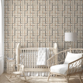 Wabi Grid Organic Modern Peel and Stick Wallpaper Tapete