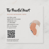 *~* Wabi Sabi Abstrakt Einfache QR Tinte Minimal A Quadratische Visitenkarte (Rückseite)