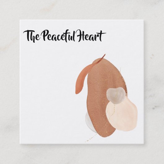 *~* Wabi Sabi Abstrakt Minimal Tinte AR27 QR Einfa Quadratische Visitenkarte (Vorderseite)