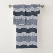 Wabi Sabi Abstrakt River, Navy Blue, Slate Badhandtuch Set (Insitu)