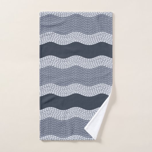 Wabi Sabi Abstrakt River, Navy Blue, Slate Badhandtuch Set (Handtuch)