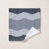 Wabi Sabi Abstrakt River, Navy Blue, Slate Badhandtuch Set (Waschlappen)