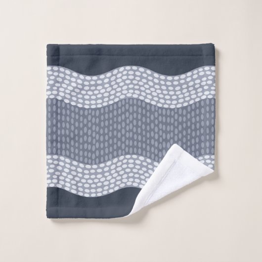 Wabi Sabi Abstrakt River, Navy Blue, Slate Badhandtuch Set (Waschlappen)