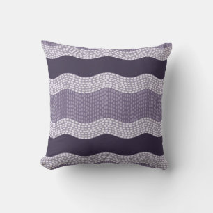 Wabi Sabi Abstrakt Wavy River, Eggplant, Lilac Kissen