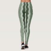 Wabi Sabi Abstrakt Wavy River, Forest Green, Sage Leggings (Rückseite)