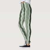 Wabi Sabi Abstrakt Wavy River, Forest Green, Sage Leggings (Links)