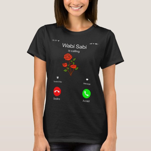 Wabi Sabi Is Calling Incoming Call Phone Screen Ko T-Shirt (Vorderseite)