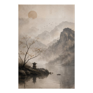 Wabi Sabi Japanische Landschaft Wandkunst Poster