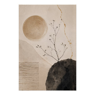 Wabi Sabi Naturposter – Neutrales Zen-Botanik  Poster