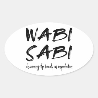 Wabi sabi ovaler aufkleber