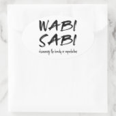 Wabi sabi ovaler aufkleber (Tasche)