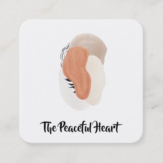 * Wabi Sabi QR Abstrakter einfacher Minimalwert AR Quadratische Visitenkarte (Vorderseite)