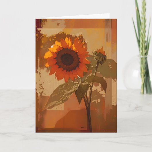 Wabi Sabi Sunflowers Karte (Vorderseite)
