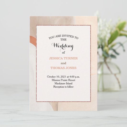 Wabi Sabi Wedding Einladung (Stehend Vorderseite)