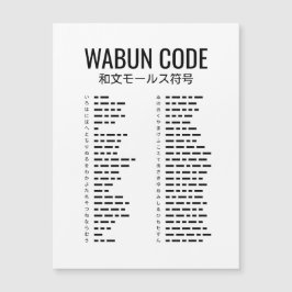 Wabun-Code (和文モールス符号) – Japanischer Morsecode Magnetkarte