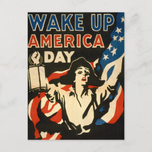 Wach auf Amerika! Feiertags-Postkarte Feiertagspostkarte